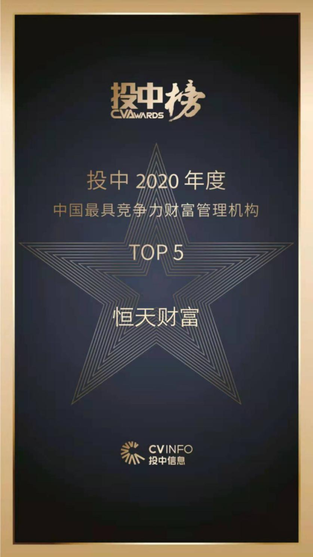 恒天財(cái)富榮登投中年度——中國(guó)最具競(jìng)爭(zhēng)力財(cái)富管理機(jī)構(gòu)TOP 5
