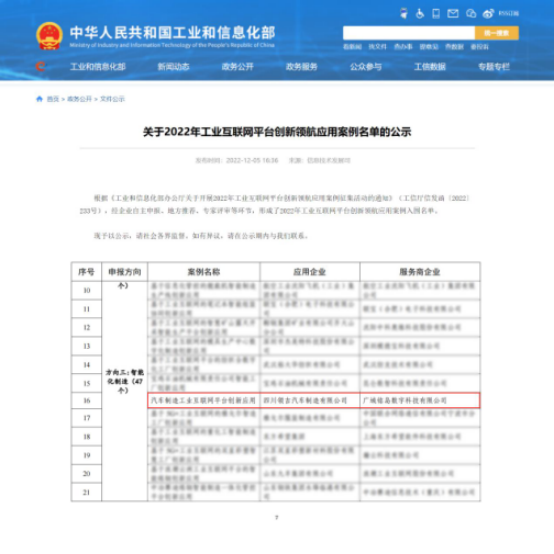 廣域銘島入圍工信部“2022年工業(yè)互聯(lián)網(wǎng)平臺創(chuàng)新領(lǐng)航應(yīng)用案例”