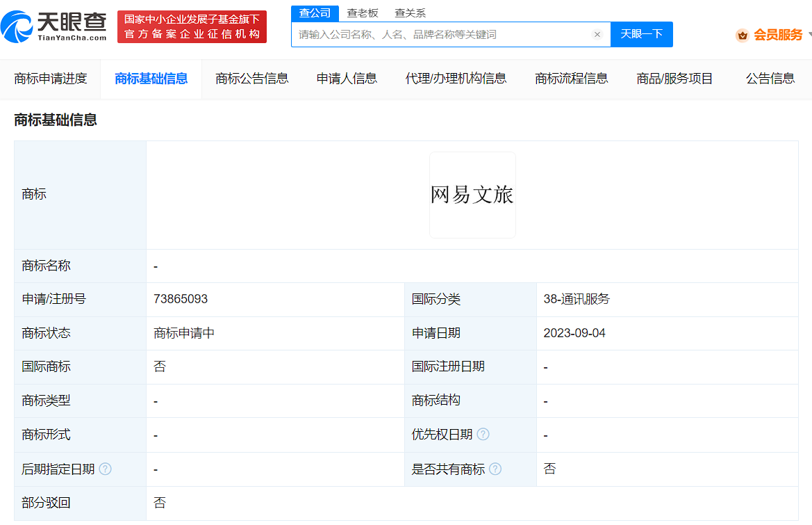 網易申請文旅商標