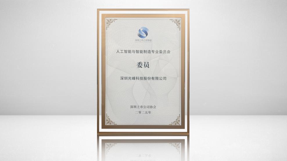 光峰科技任人工智能與智能制造專業委員會委員  