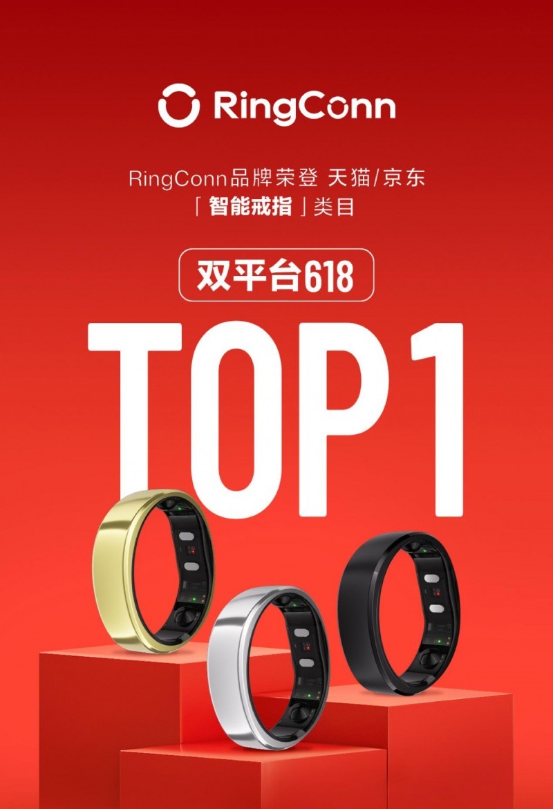 RingConn智能戒指618戰報出爐：榮登雙平臺618當天智能戒指類目銷量銷售額TOP1